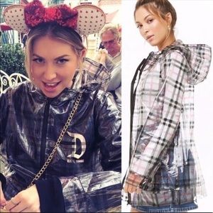 clear plaid raincoat